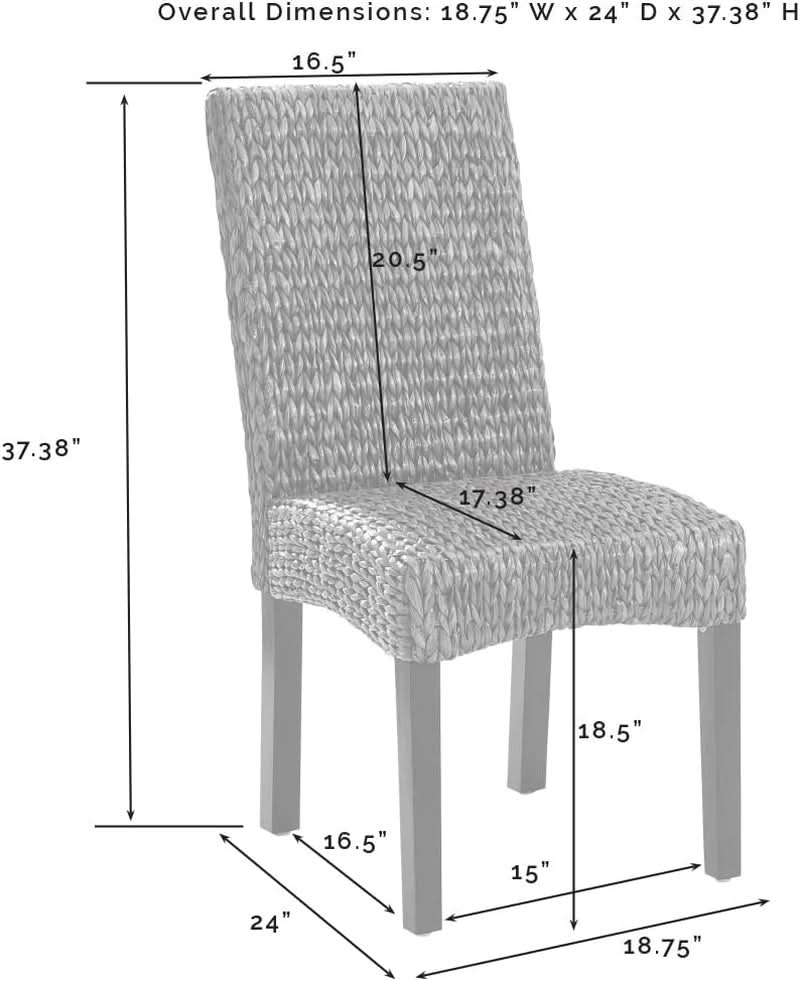 Edgewater Handwoven Rattan Dining Chairs Set Of 2 Seagrass