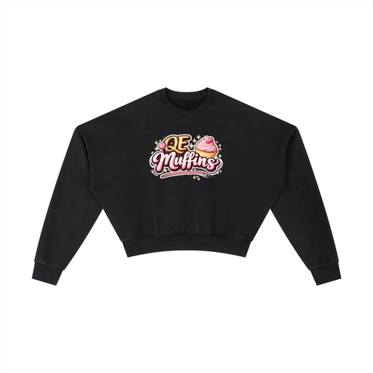 QE Muffins Vintage Washed Cropped Sweatshirt