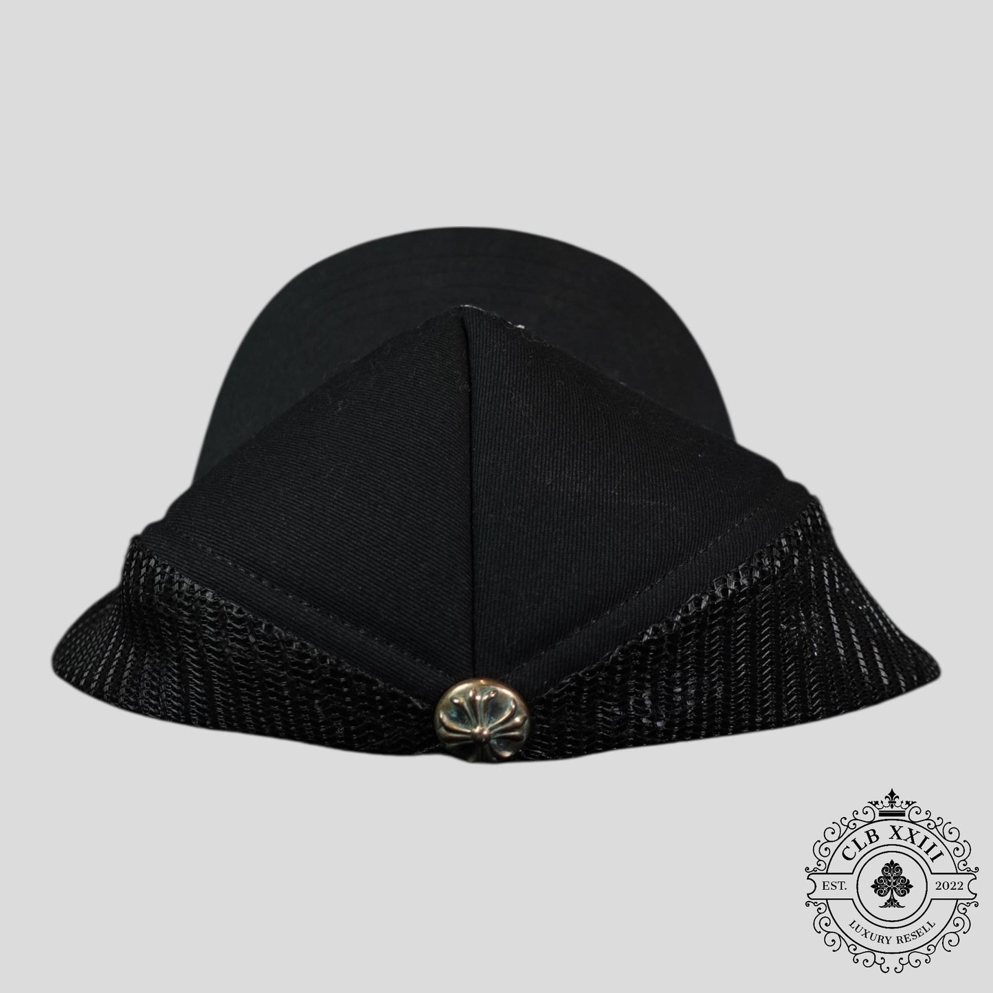 Chrome Hearts Triple Cross Trucker Hat in Black / White