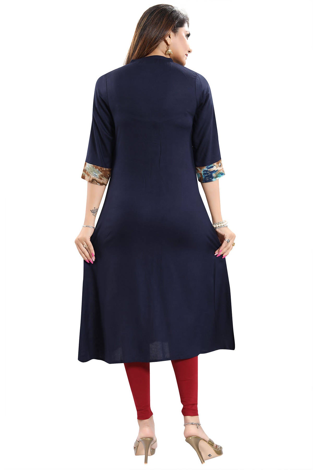 Snehal Creations Designer Rayon Long Kurti With Embroidery