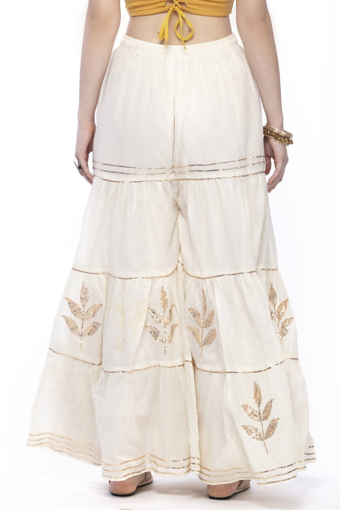 Mominos Fashion Cotton Off White Gotta Work Sharara
