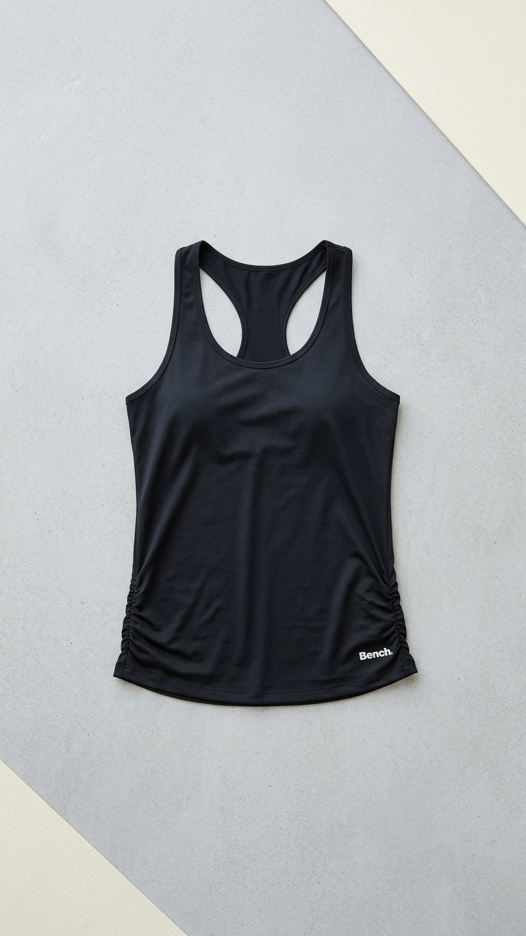 Bench Women's Rouched Active Tank, Black, Size XL
