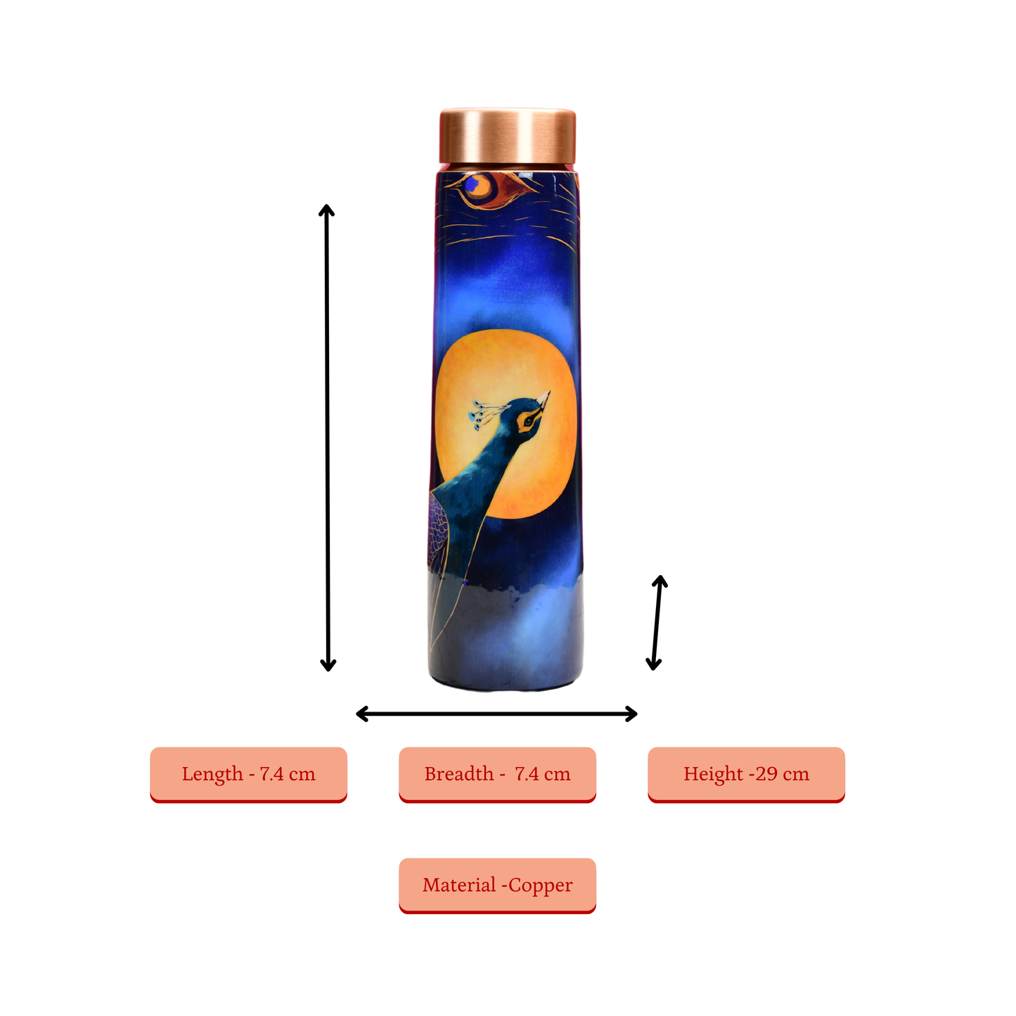 Sowpeace Peacock Moonlit Copper Bottle