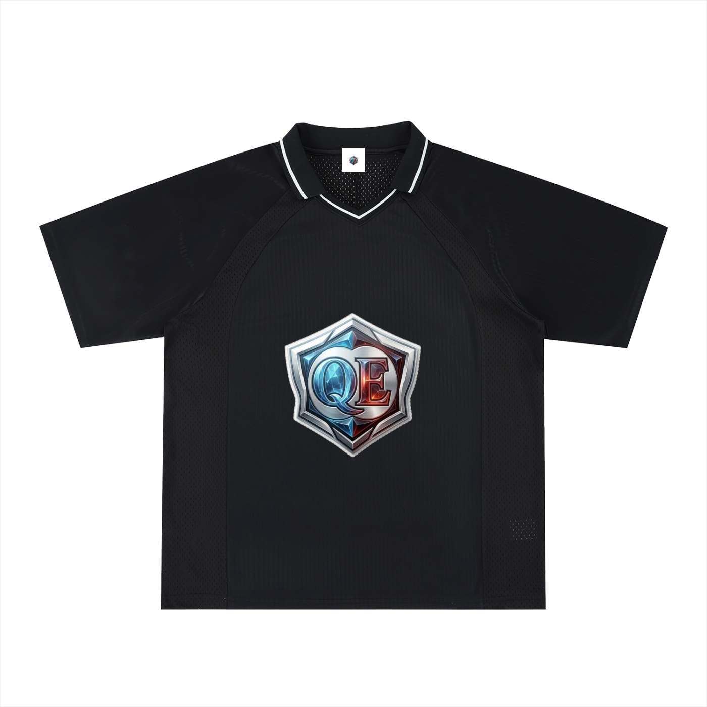 QE Shield Striped V-Neck Soccer Jersey