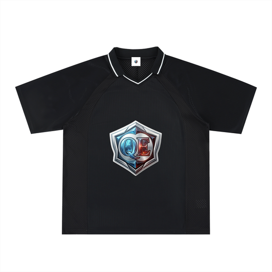 QE Shield Striped V-Neck Soccer Jersey