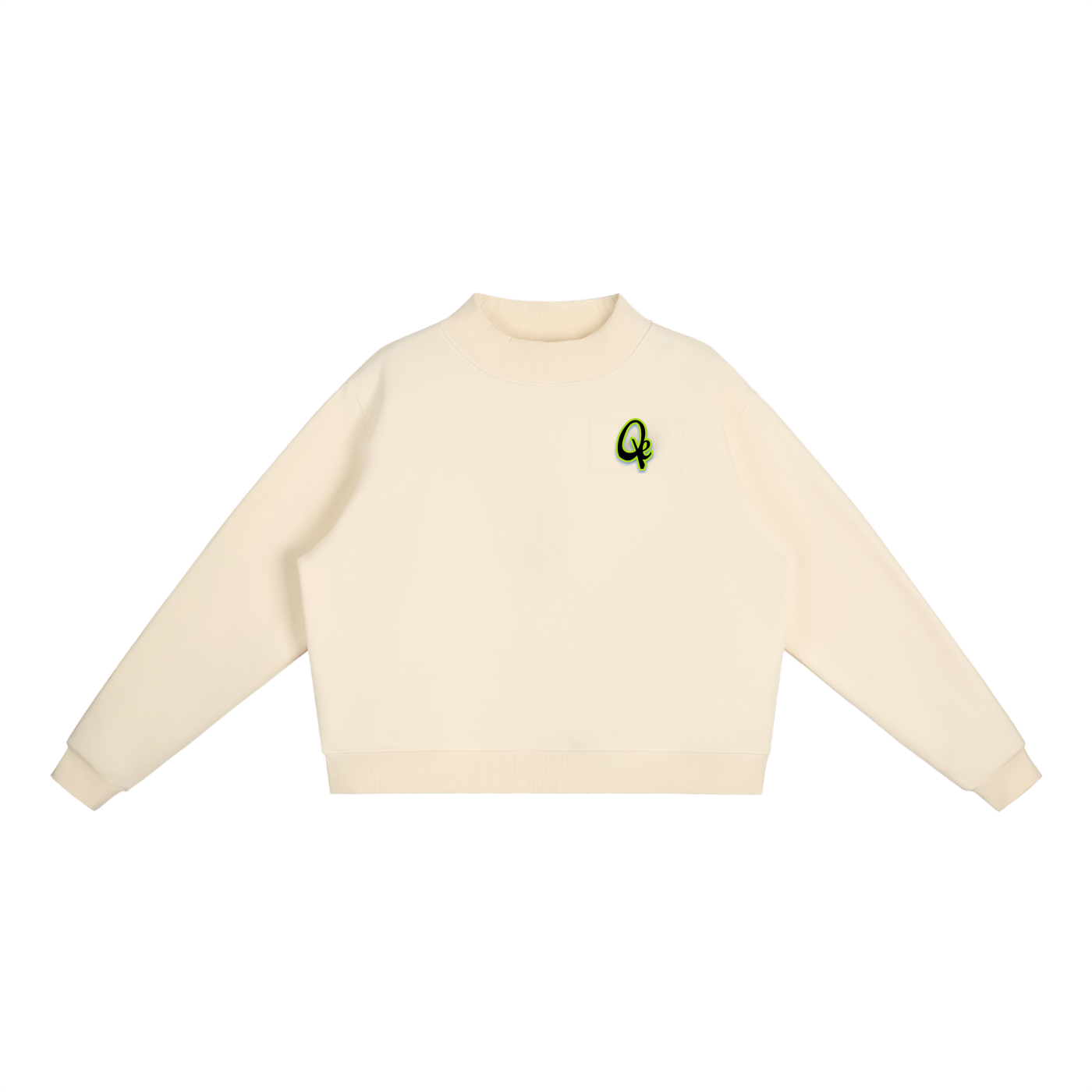 QE Essential Fleece Mock-Neck Crew Sweatshirt