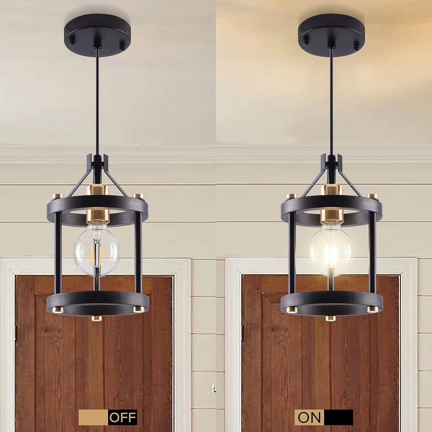 Black Farmhouse Pendant Lights With Adjustable Cords