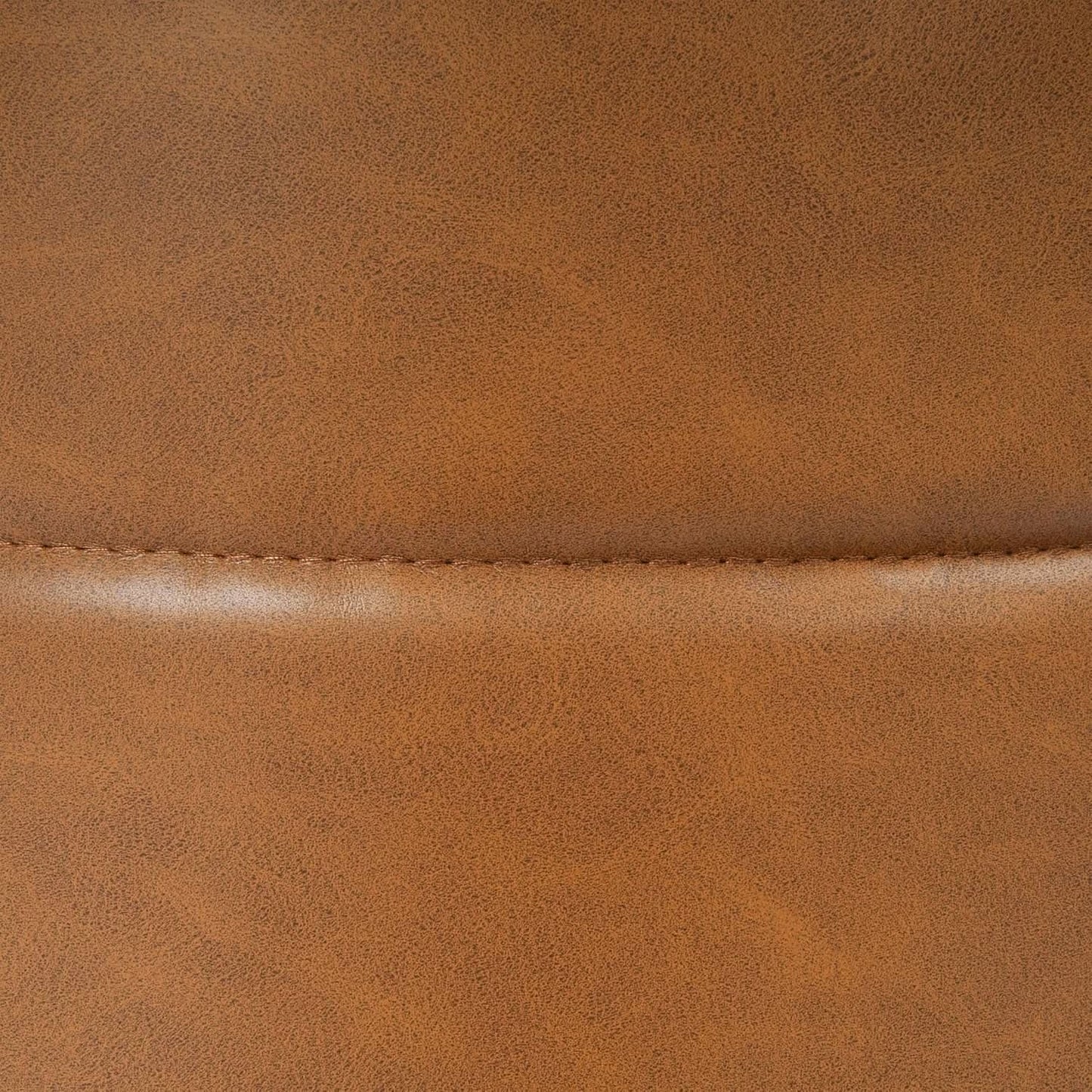 Round Upholstered Faux Leather Ottoman Footrest Camel