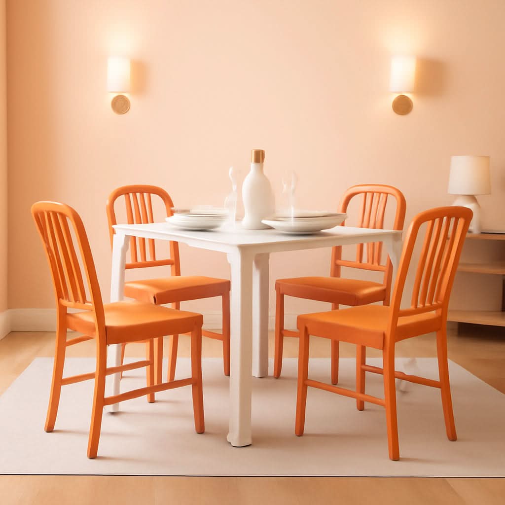 Orange Metal Indoor Outdoor Chair 2 Pack Commercial Grade