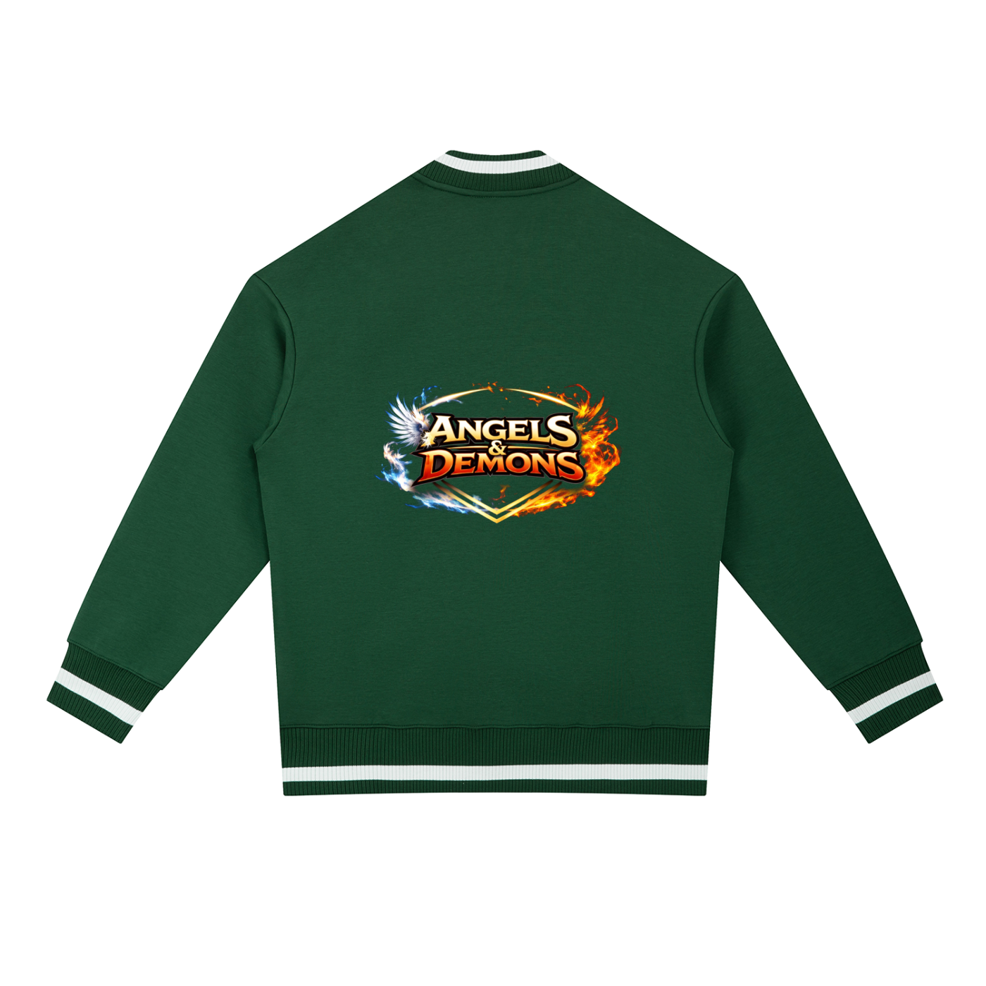 QE Angels & Demons Contrast Piping Zip Bomber Jacket