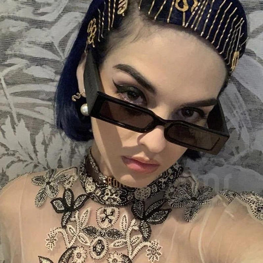 90’s Fashion Narrow Rectangular Vintage Style Sunglasses For Women & Men New Retro Style Sun Glasses For Women New Eyeglasses In Different Shades Eyewear