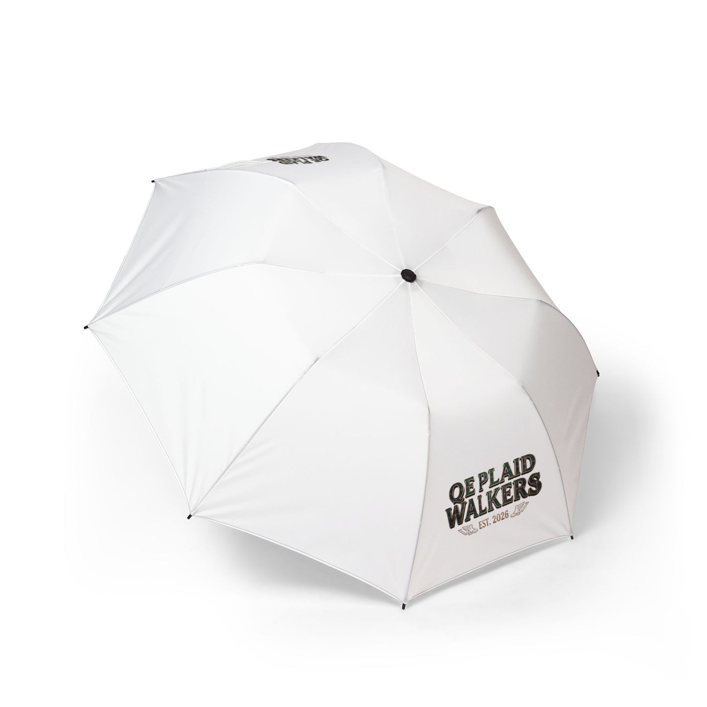 'QE Plaid Walkers' Logo Rain Travel Umbrella