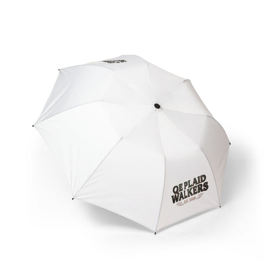 'QE Plaid Walkers' Logo Rain Travel Umbrella