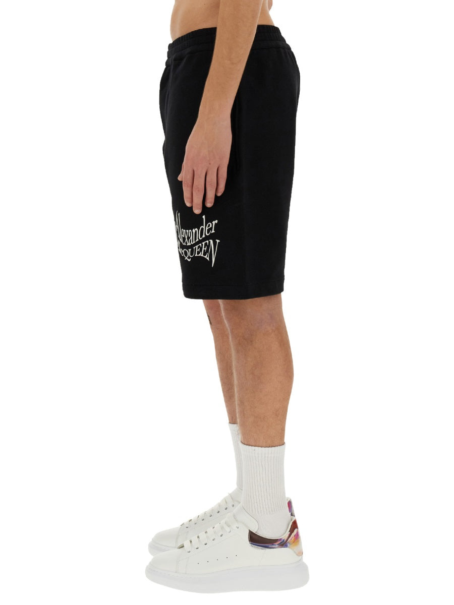 Alexander Mcqueen Men Bermuda With Logo