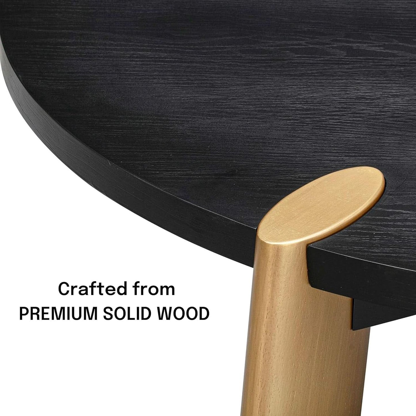 Tribase 47 Inch Round Burnt Black Dining Table Modern