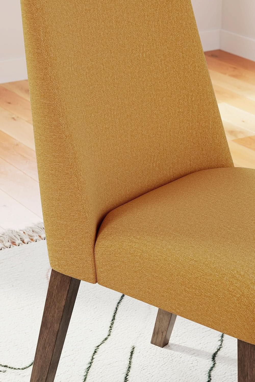 Lyncott Upholstered Dining Chair Yellow And Brown Foam Cushion