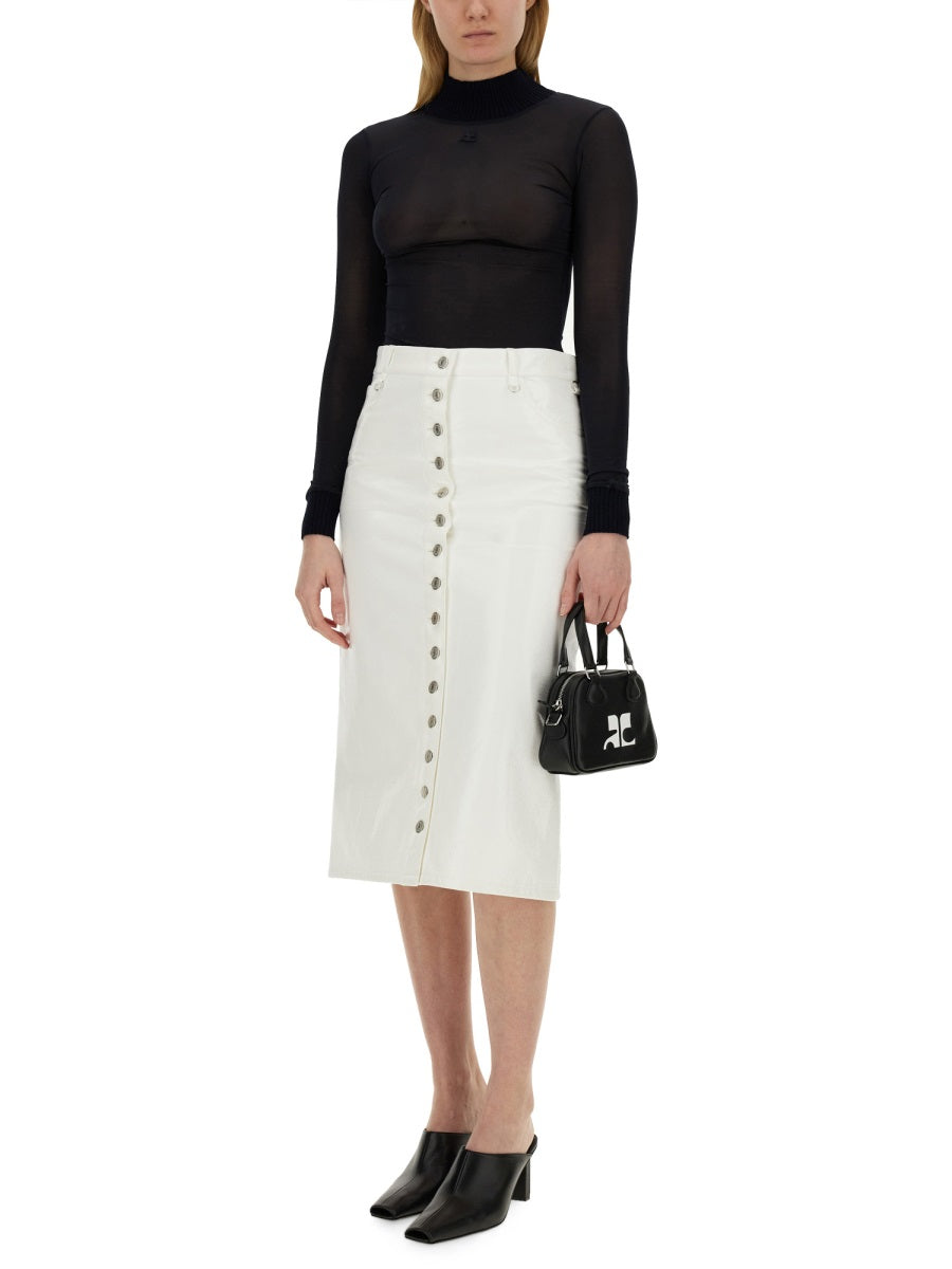 Courreges Women Skirt With Buttons