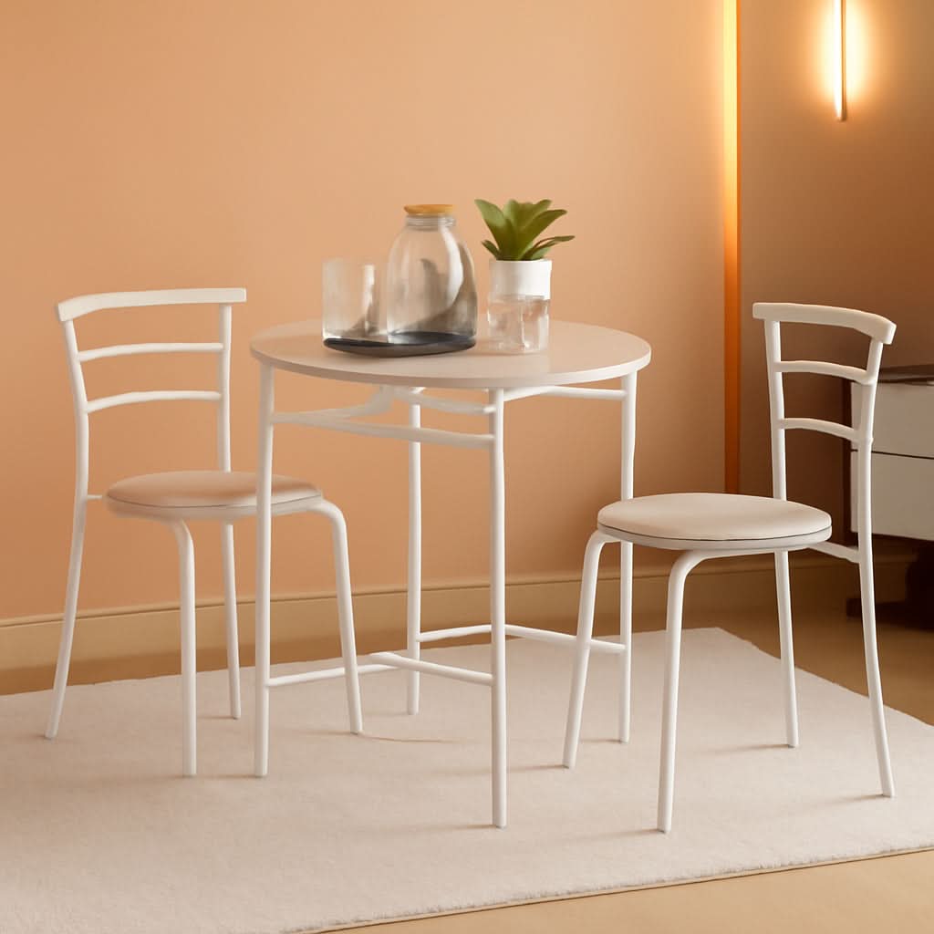 Small Minimalist Wooden Kitchen Table And Chair Set For Two