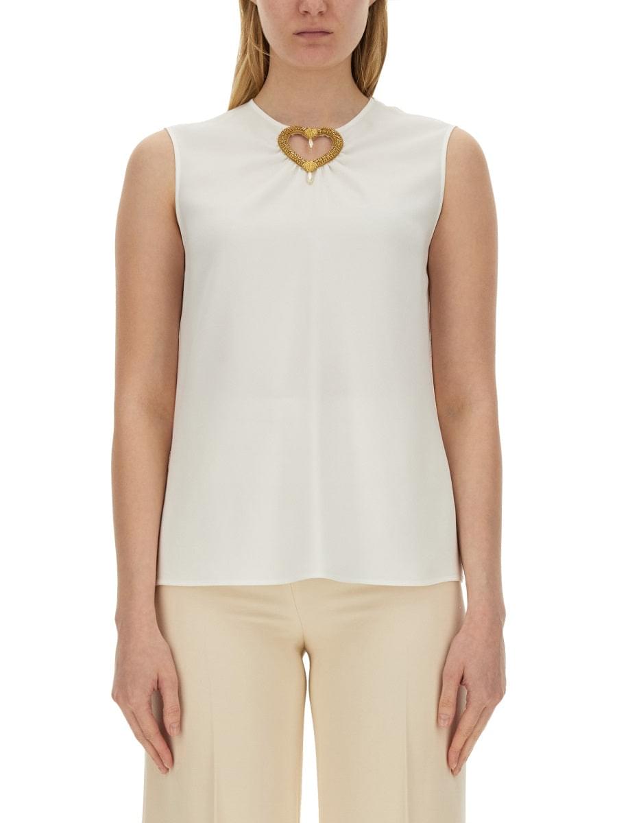 Moschino Women Blouse With Heart Applique