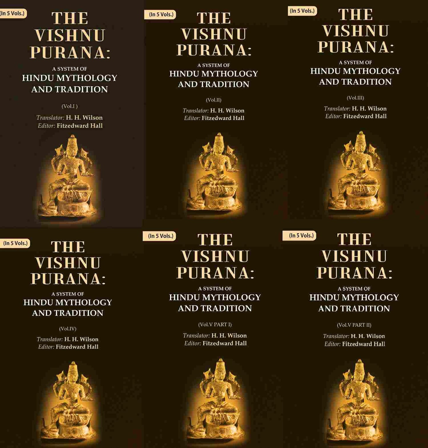 The Vishnu Purana: A System of Hindu Mythology and Tradition 5 Vols. Set - Gyan Books