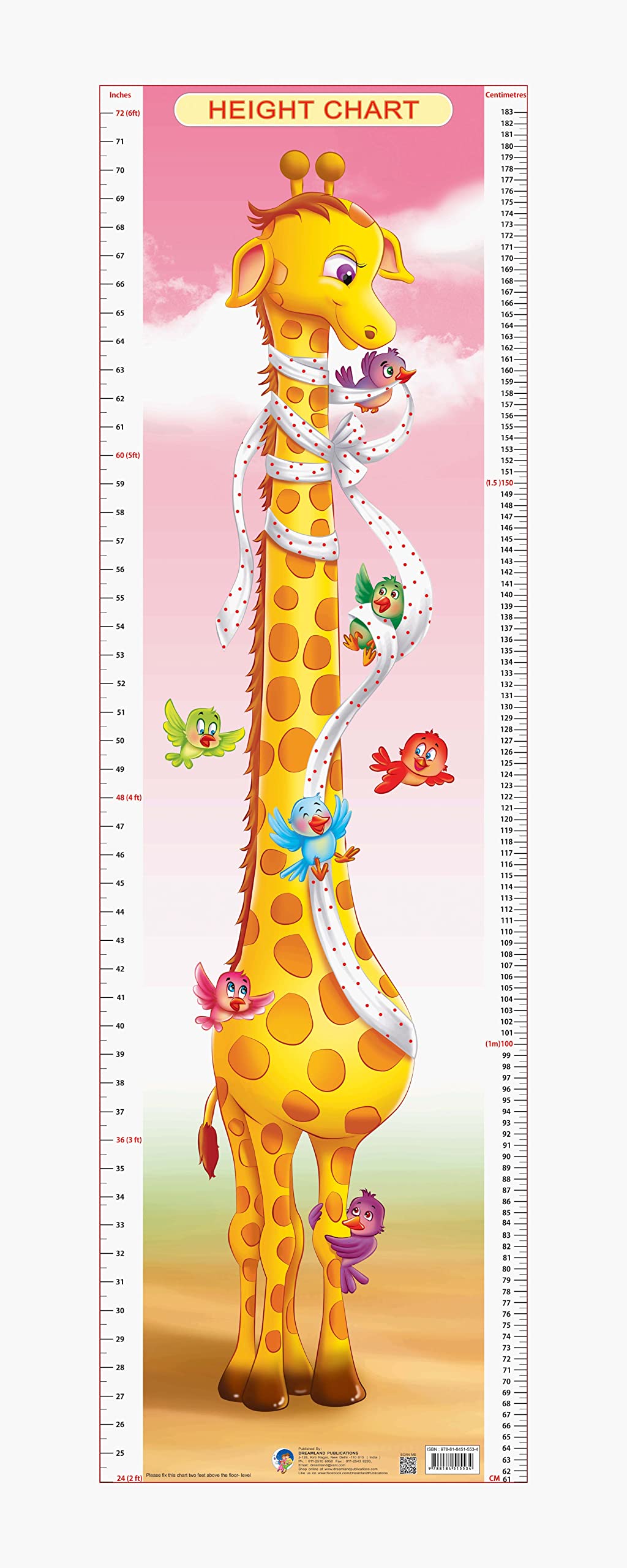 Dreamland Publications Educational Chart for Kids - Height Chart - 3
