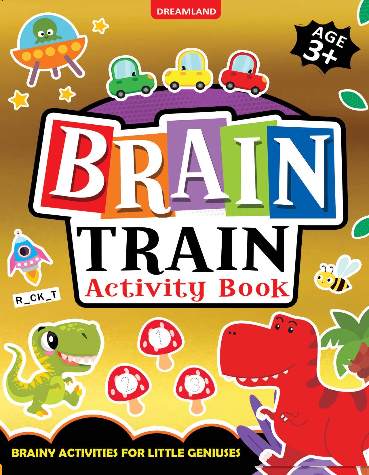Dreamland Publications Brain Train Activity Book for Kids Age 3+ - With Colouring Pages, Mazes, Puzzles and Word searches Activities