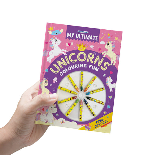 Dreamland Publications My Ultimate Unicorns Colouring Fun Book with Free Crayons : Children's Colouring Book