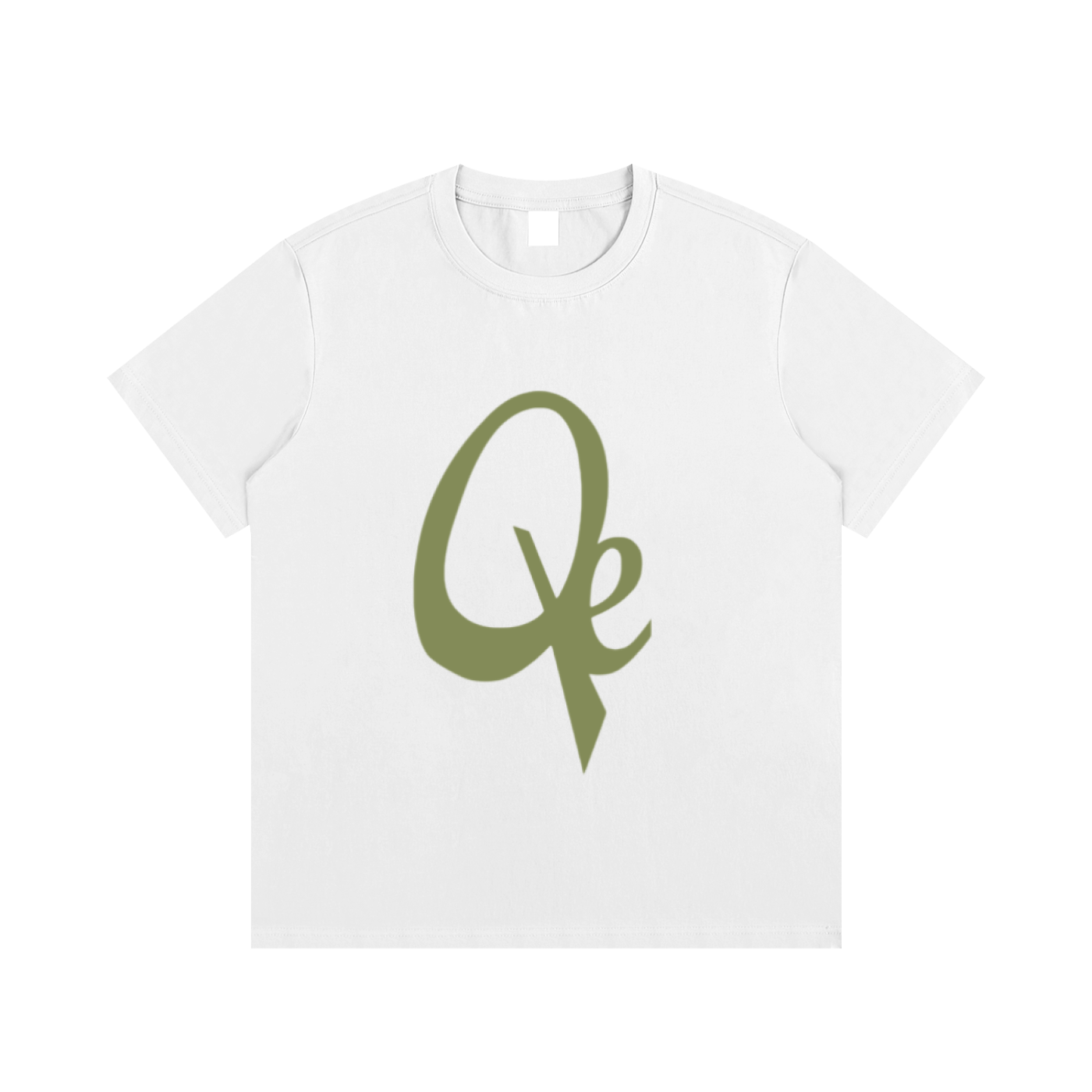 QE Army Green Logo Essential Cotton T-Shirt