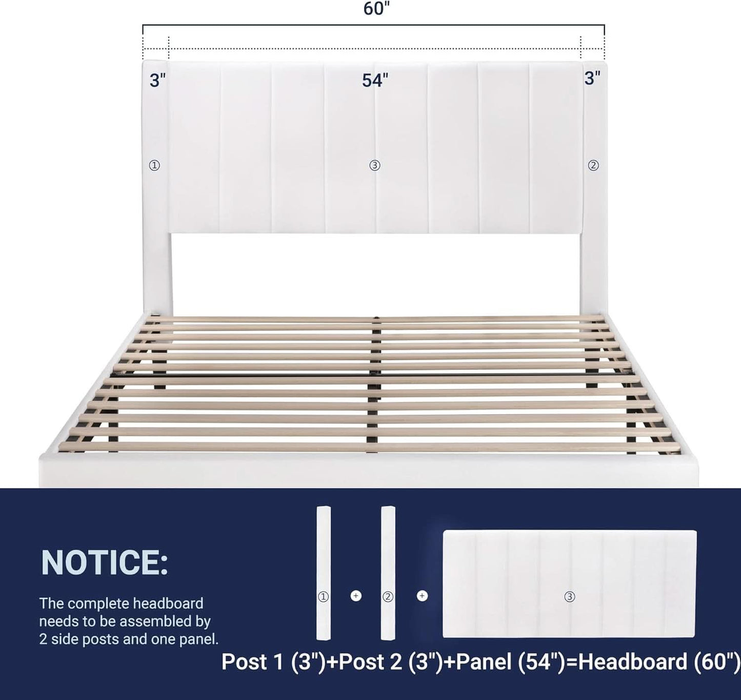 Queen Velvet Upholstered Bed Frame With Tufted Headboard