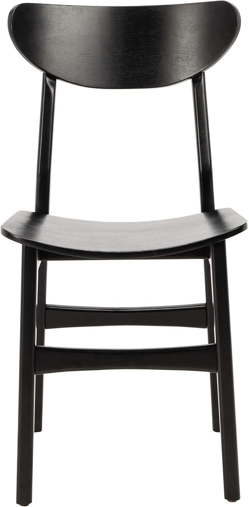 Retro Black Wood Dining Chair Set Of 2 For Home Dining