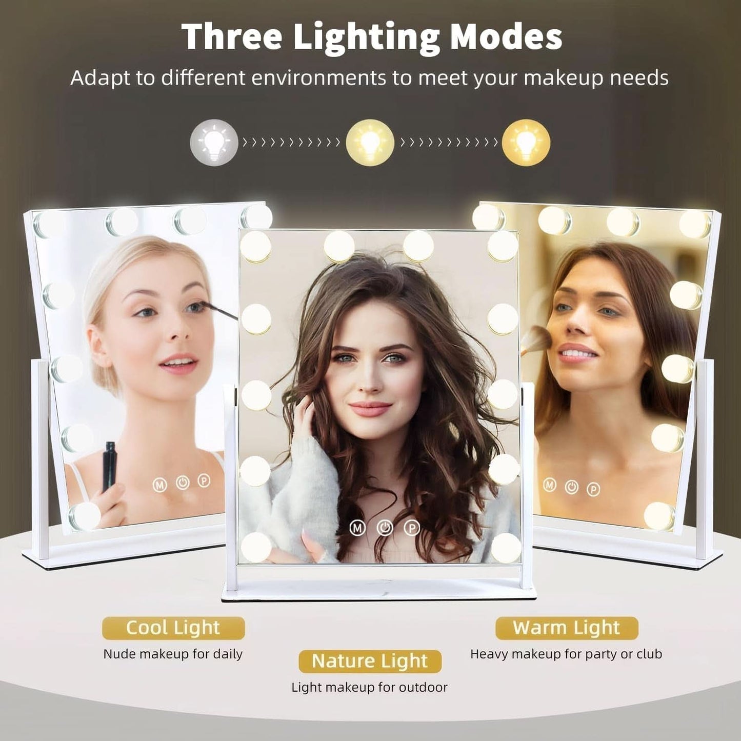 13 By 11 Lighted Makeup Vanity Mirror 12 Dimmable Bulbs