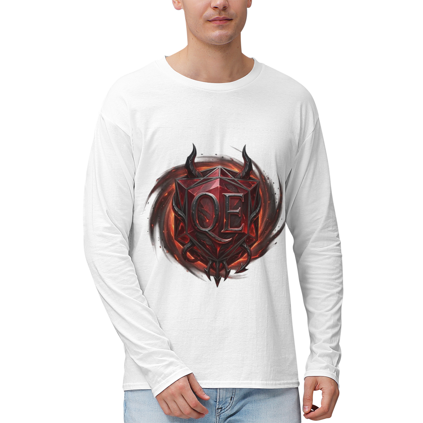 QE Diablo Men's 100% Highweight Cotton Long Sleeve Shirts