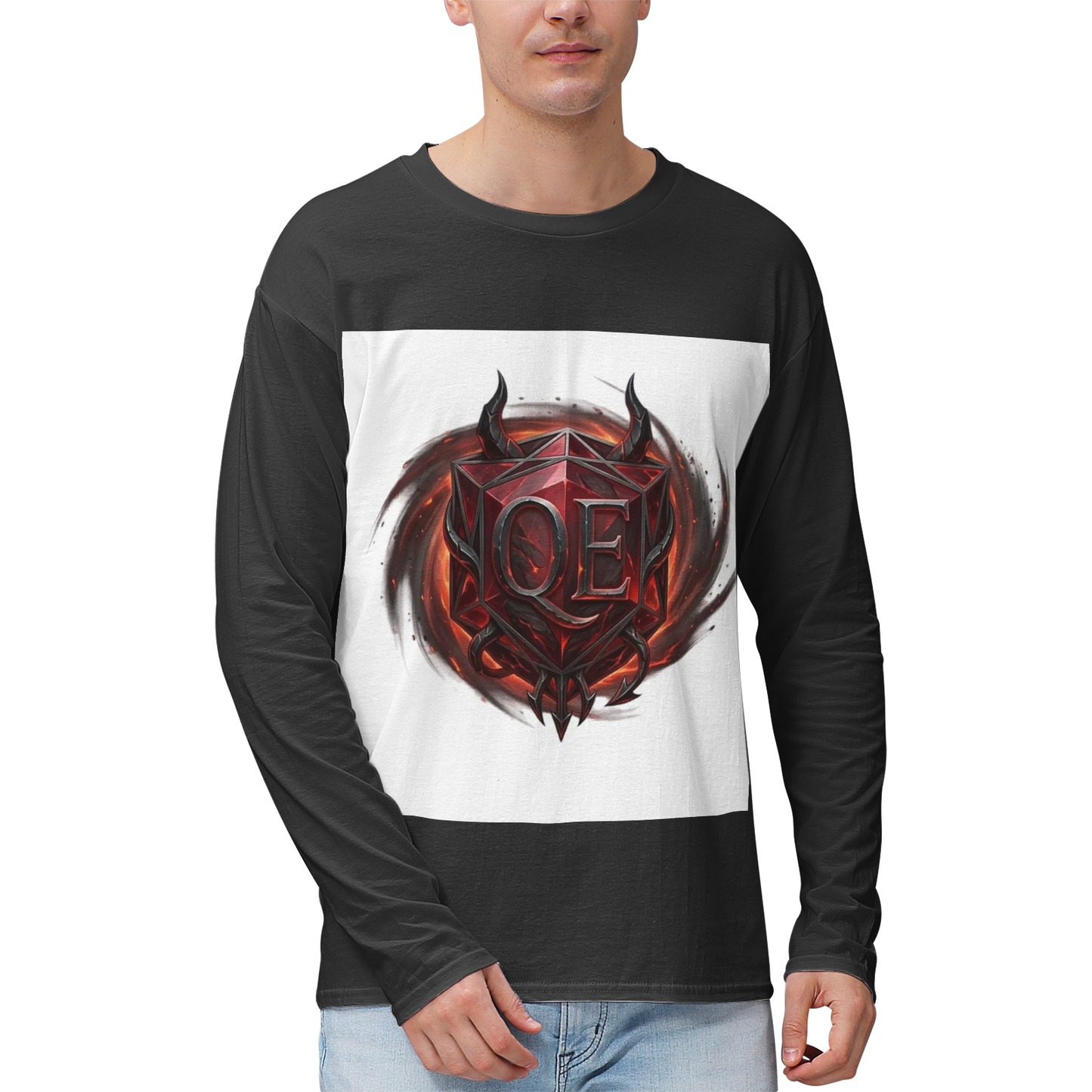 QE Diablo Men's 100% Highweight Cotton Long Sleeve Shirts