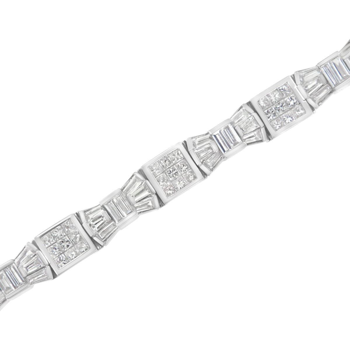 14K Yellow Gold 9.0 Cttw Diamond Alternating Bow and Box Link Bracelet (G-H Color, VS1-VS2 Clarity)- 7"