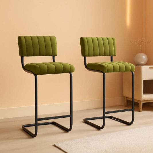30 Inch Velvet Tufted Bar Stools Set of 2 Kitchen Island