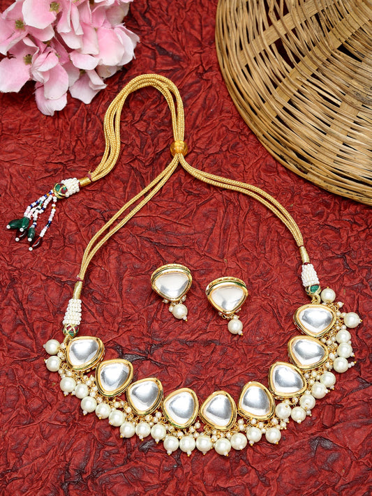 Kundan Choker With Studs - Ruby Raang