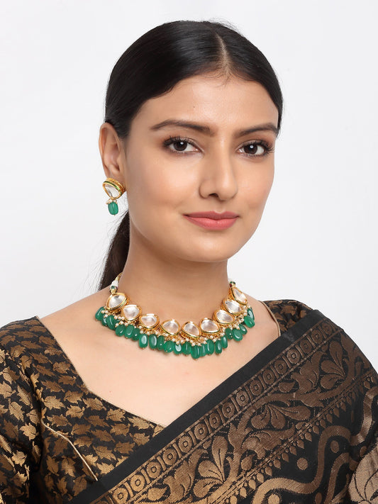Kundan Choker With Studs - Ruby Raang