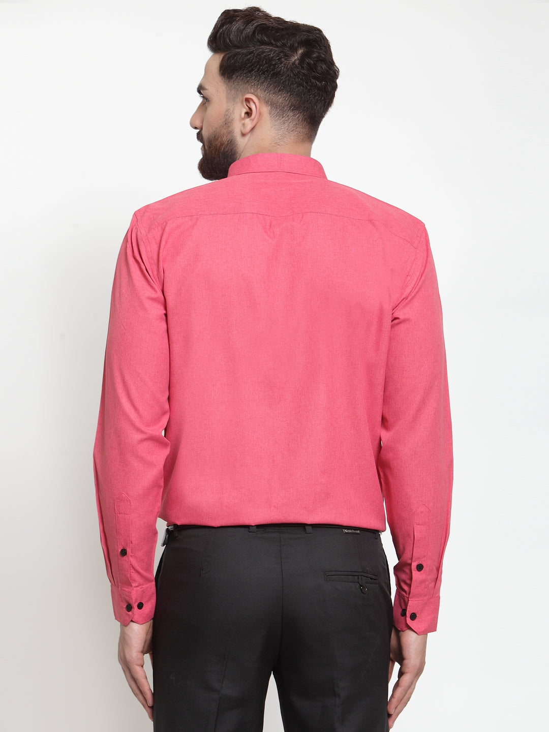Jainish Red Men's Cotton Solid Button Down Formal Shirts ( SF 734Red )