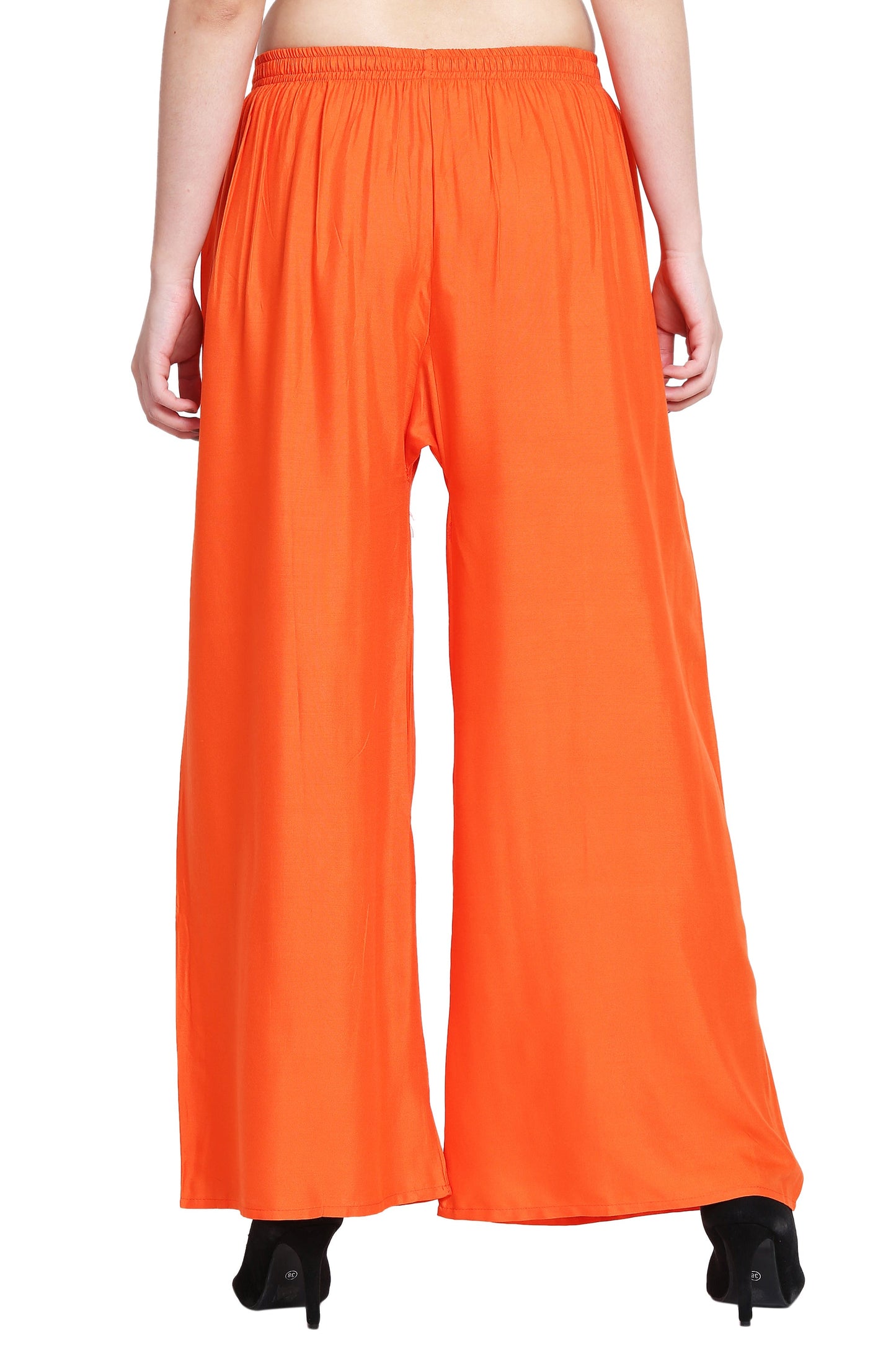 PAVONINE Orange Color Rayon Fabric Half Flared Sharara For Women