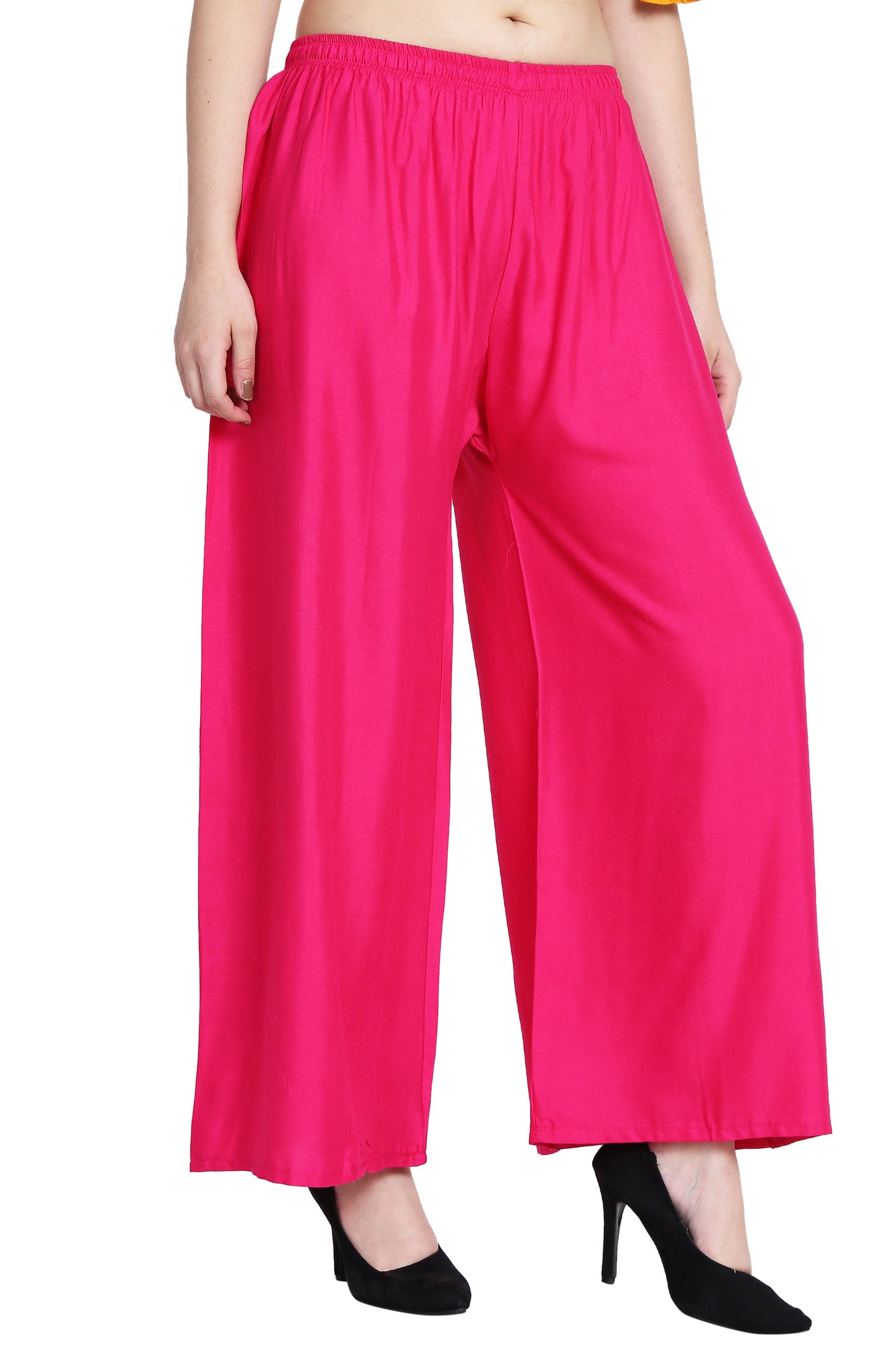 PAVONINE Rani Color Rayon Fabric Half Flared Sharara For Women