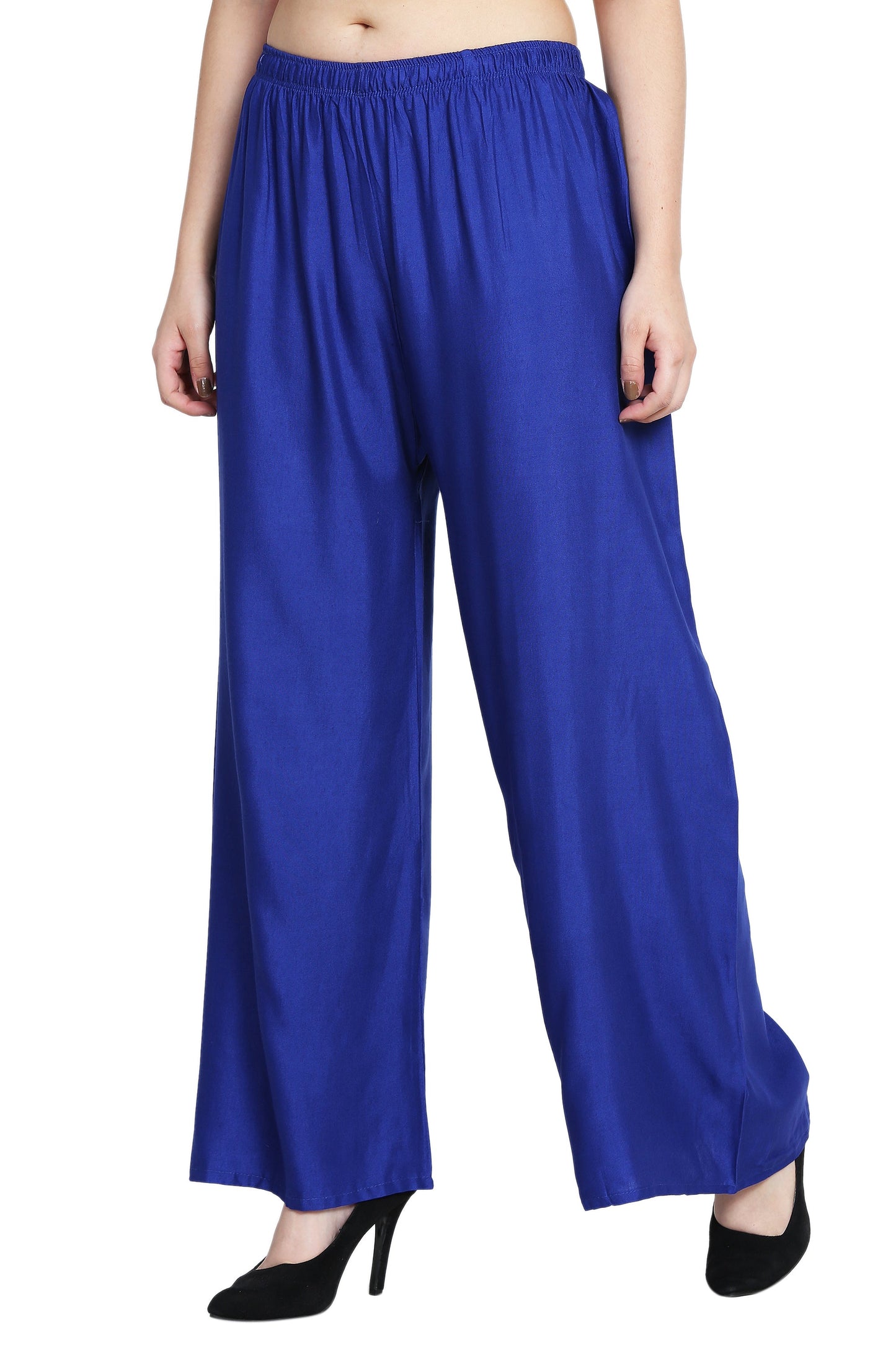 PAVONINE Royal Blue Color Rayon Fabric Half Flared Sharara For Women