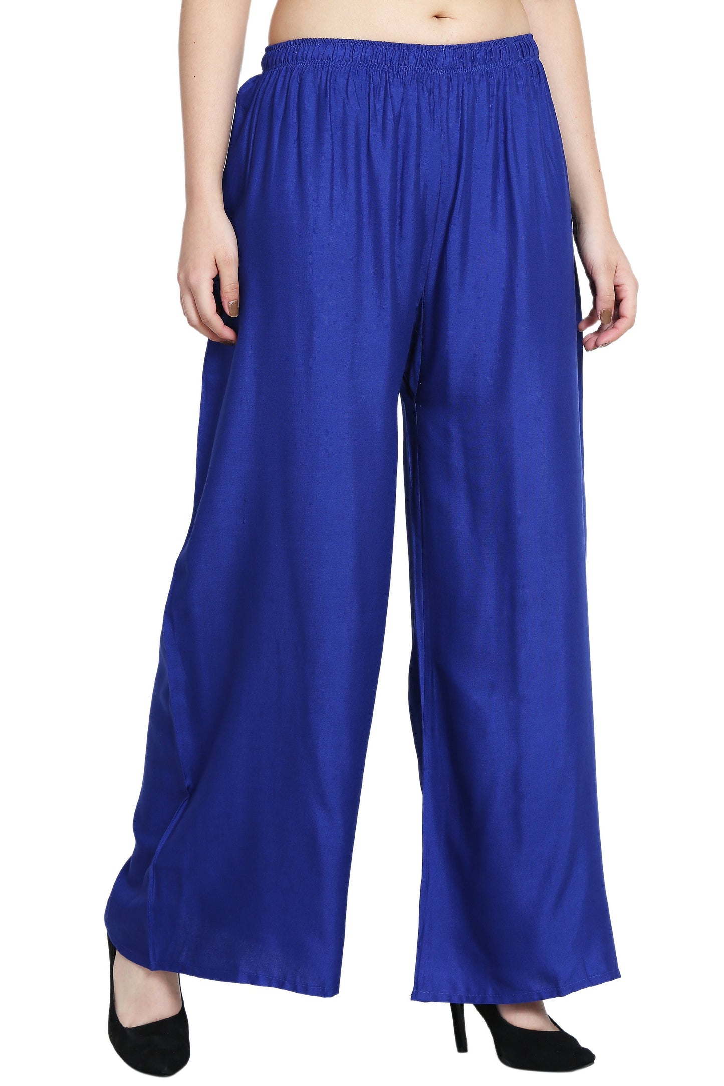 PAVONINE Royal Blue Color Rayon Fabric Half Flared Sharara For Women