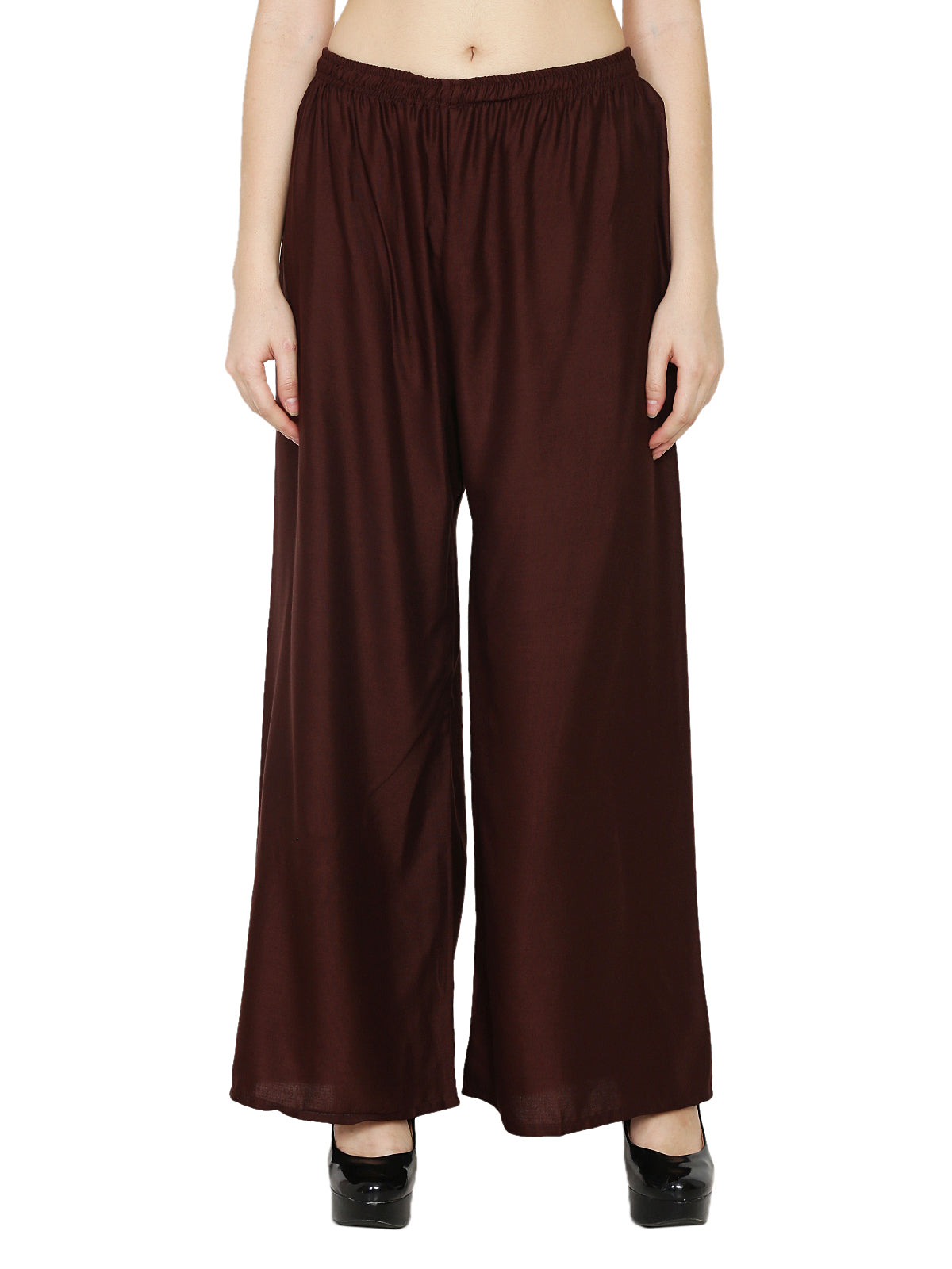 PAVONINE Brown Color Rayon Fabric Half Flared Sharara For Women