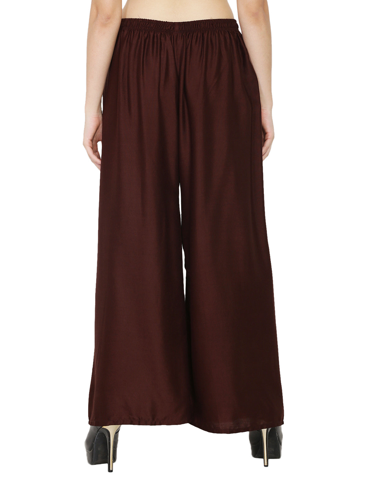 PAVONINE Brown Color Rayon Fabric Half Flared Sharara For Women