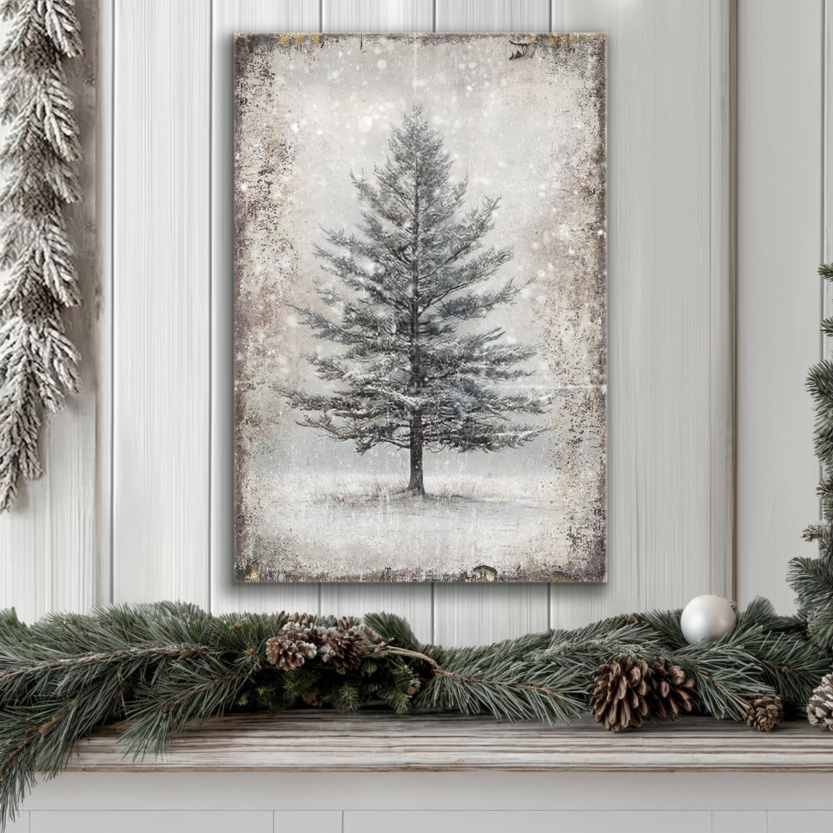 Vintage Christmas Tree Wall Art VI