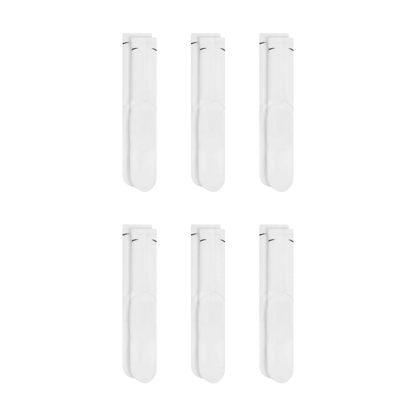 Nike Dri-Fit 6-Pack Cushioned Crew Socks - White