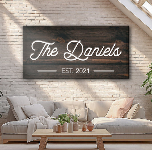 Wooden Family Name Sign