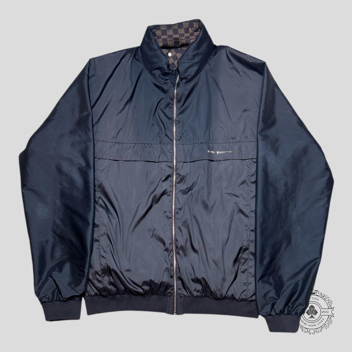 Louis Vuitton Reversible Checkered Damier Windbreaker in Brown