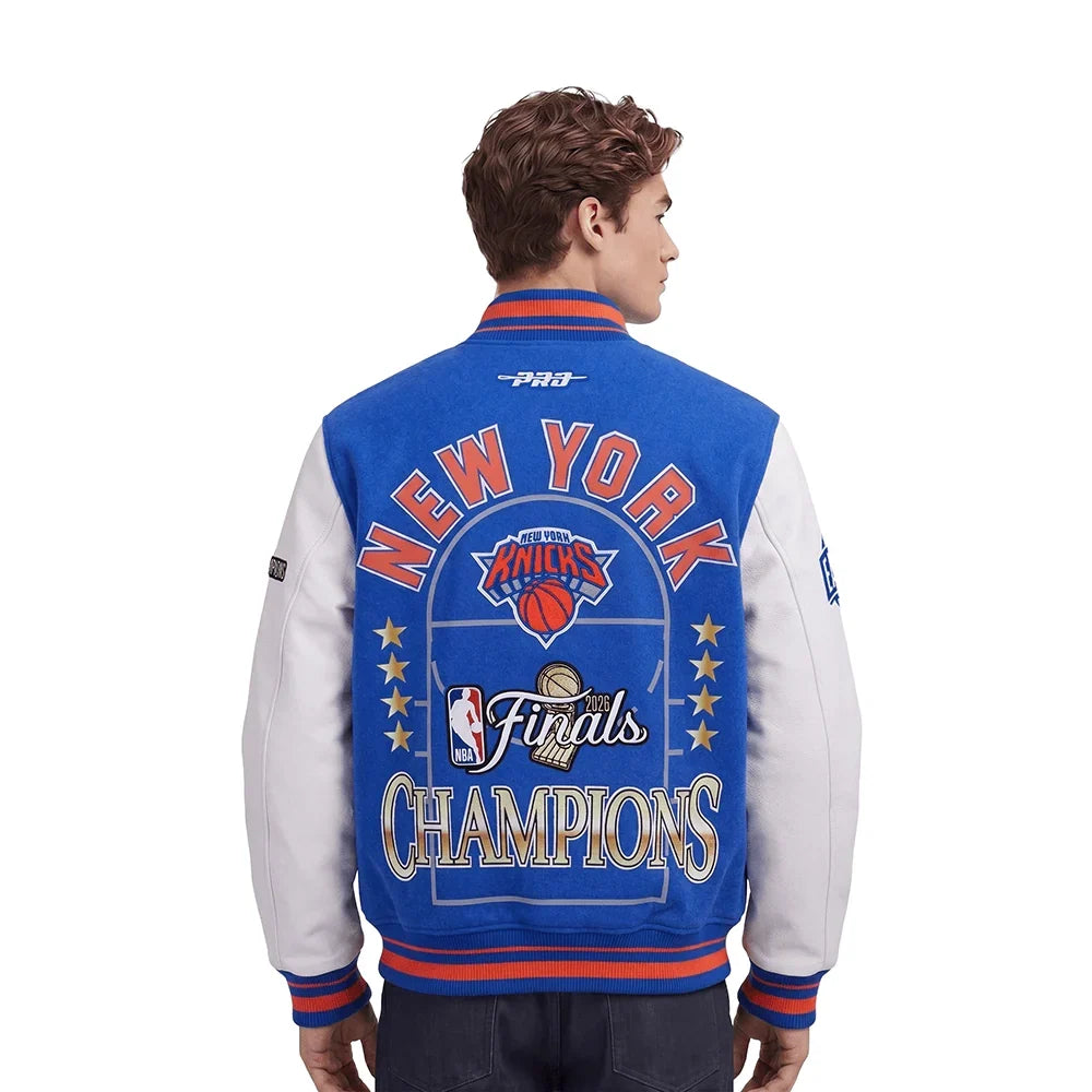 Pro Standard NYK 2026 Champs Varsity Jacket - Blue