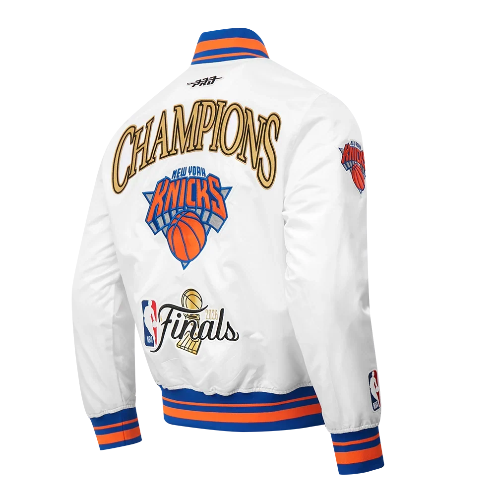 Pro Standard NY Knicks Champs Satin Jacket - White